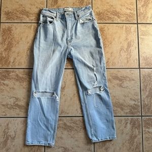 Abercrombie & Fitch Curve Love Jeans 4/27 The Ankle Straight Ultra High Rise